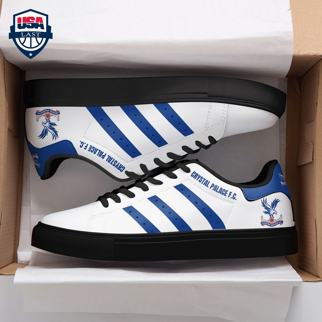 Crystal Palace FC Navy Stripes Stan Smith Low Top Shoes
