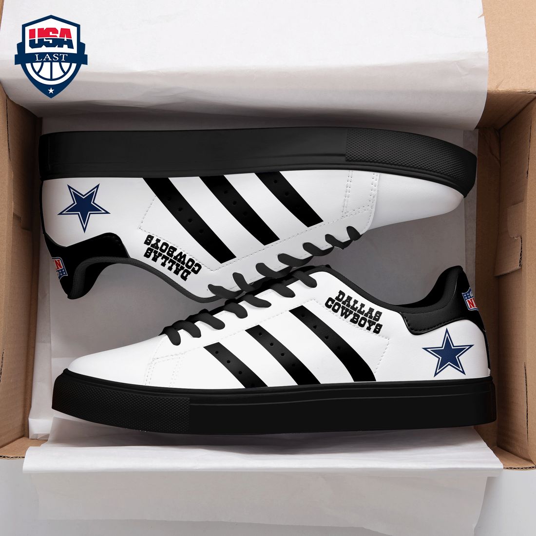 Dallas Cowboys Black Stripes Stan Smith Low Top Shoes