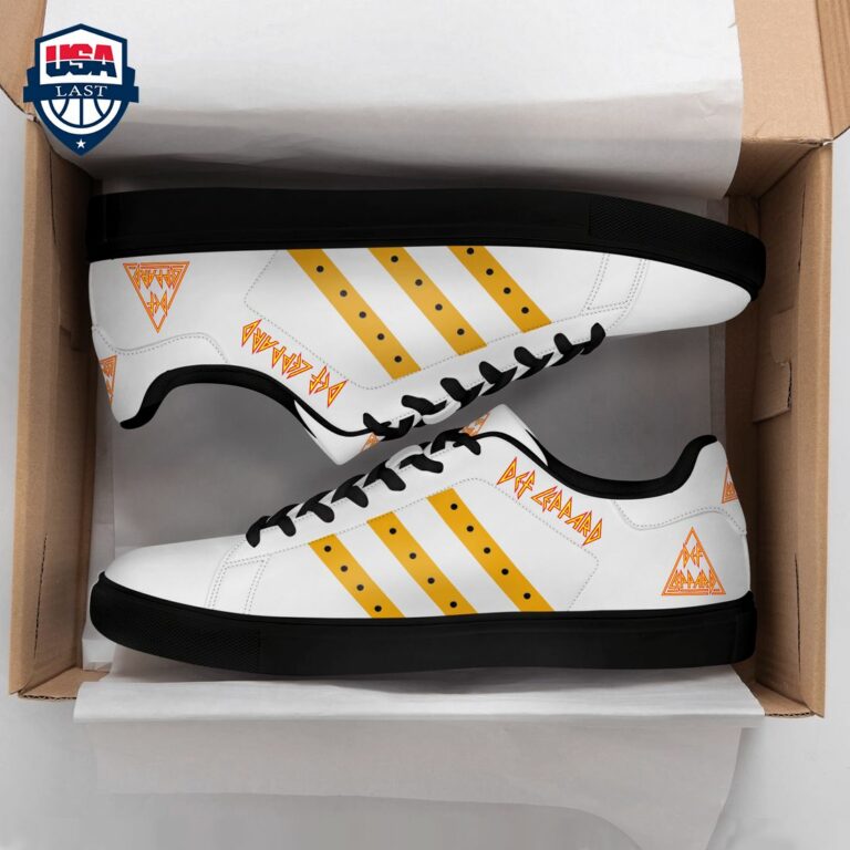 Def Leppard Yellow Stripes Style 1 Stan Smith Low Top Shoes - Handsome as usual