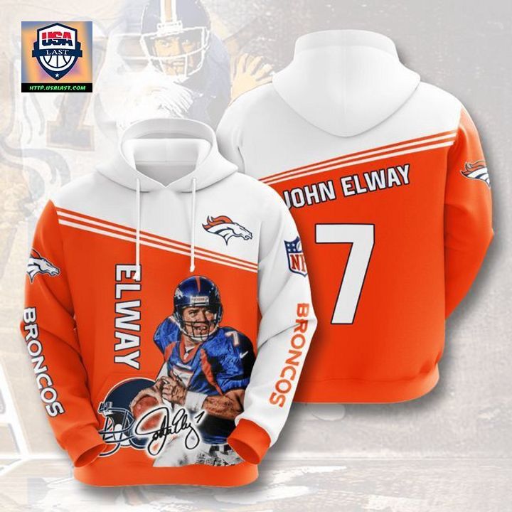Denver Broncos 7 John Elway 3D Hoodie - Royal Pic of yours