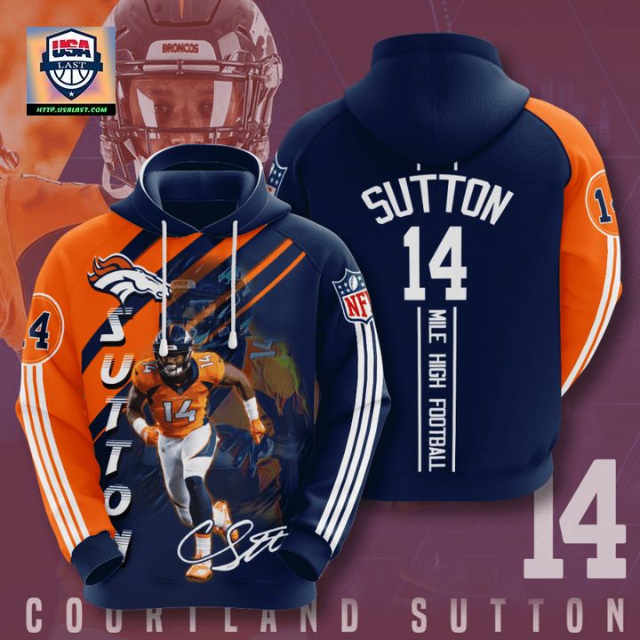 Saleoff Denver Broncos Courtland Sutton 3D Hoodie