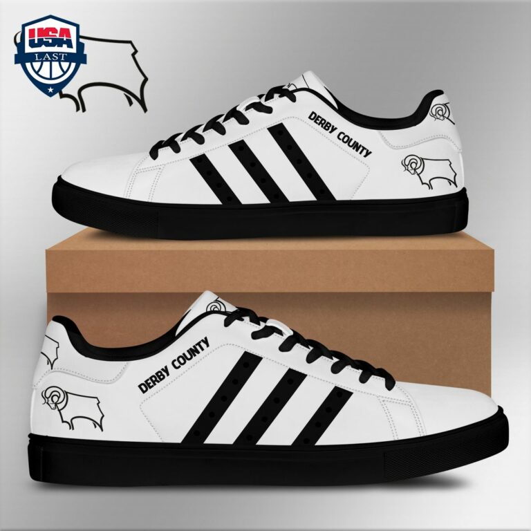 Derby County FC Black Stripes Style 1 Stan Smith Low Top Shoes - Stand easy bro