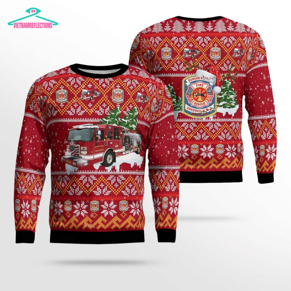 Duncan Chapel Fire District 3D Christmas Sweater