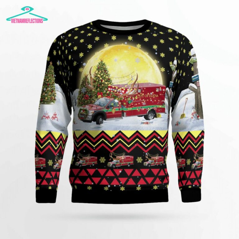 Edina Fire Department Ambulance M92 3D Christmas Sweater - Unique and sober