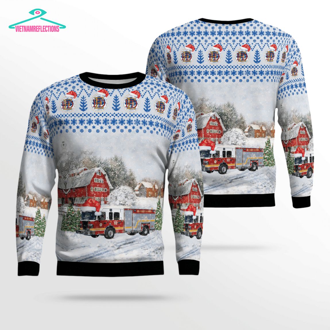 Elizabethtown Fire Department Ver 2 3D Christmas Sweater - Elegant picture.