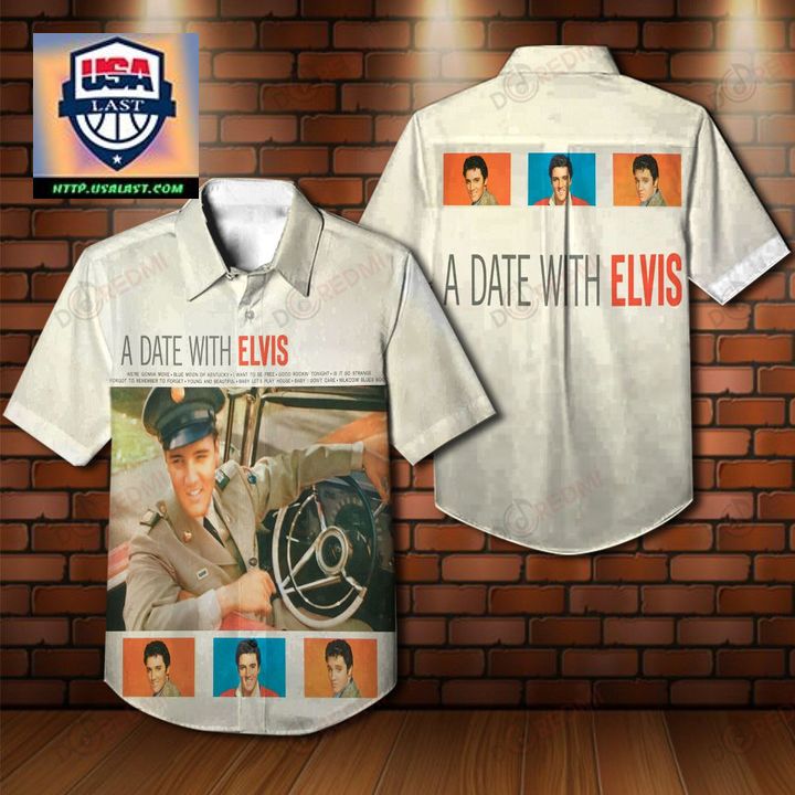 Best-Buy Elvis Presley A Date With Elvis Aloha Hawaiian Shirt