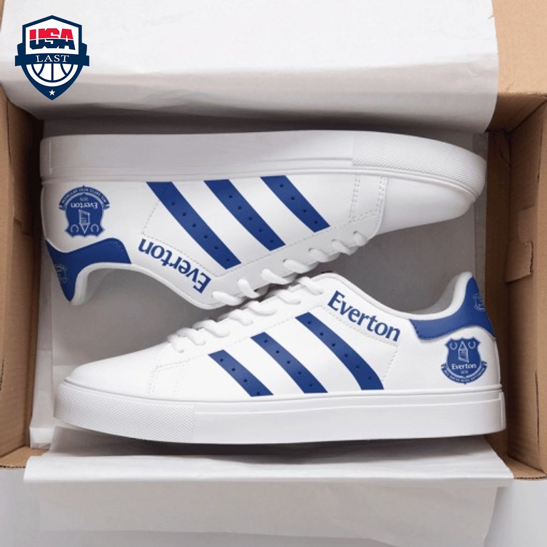 Everton FC Navy Stripes Stan Smith Low Top Shoes