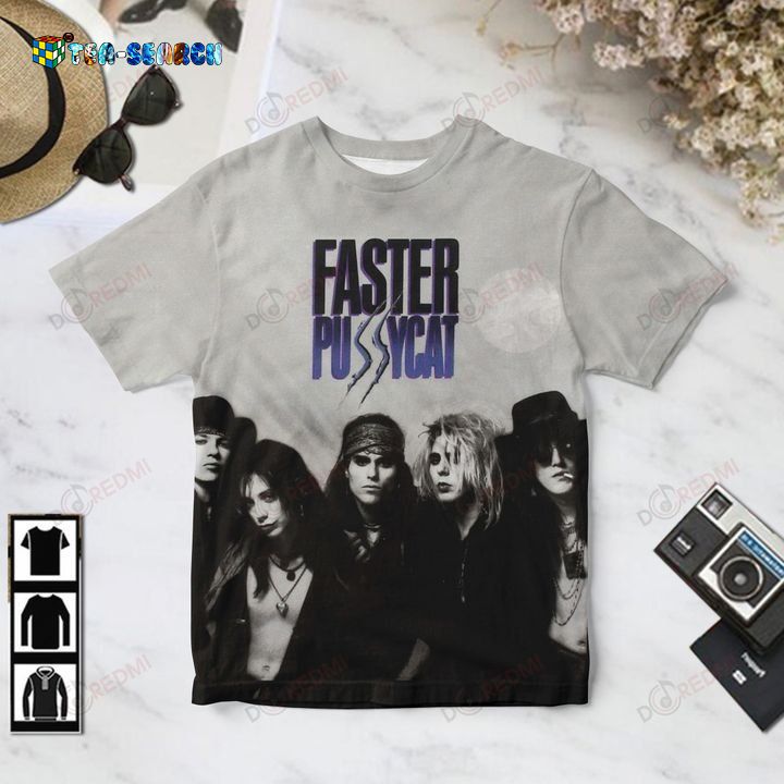 Available Faster Pussycat 1987 3D T-Shirt