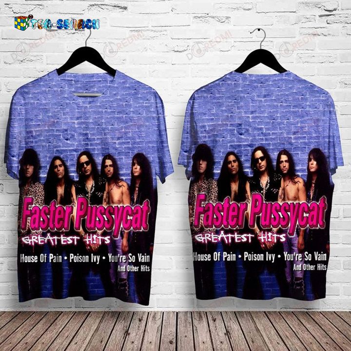 Cheap Faster Pussycat Greatest Hits Album 3D All Over Print Shirt