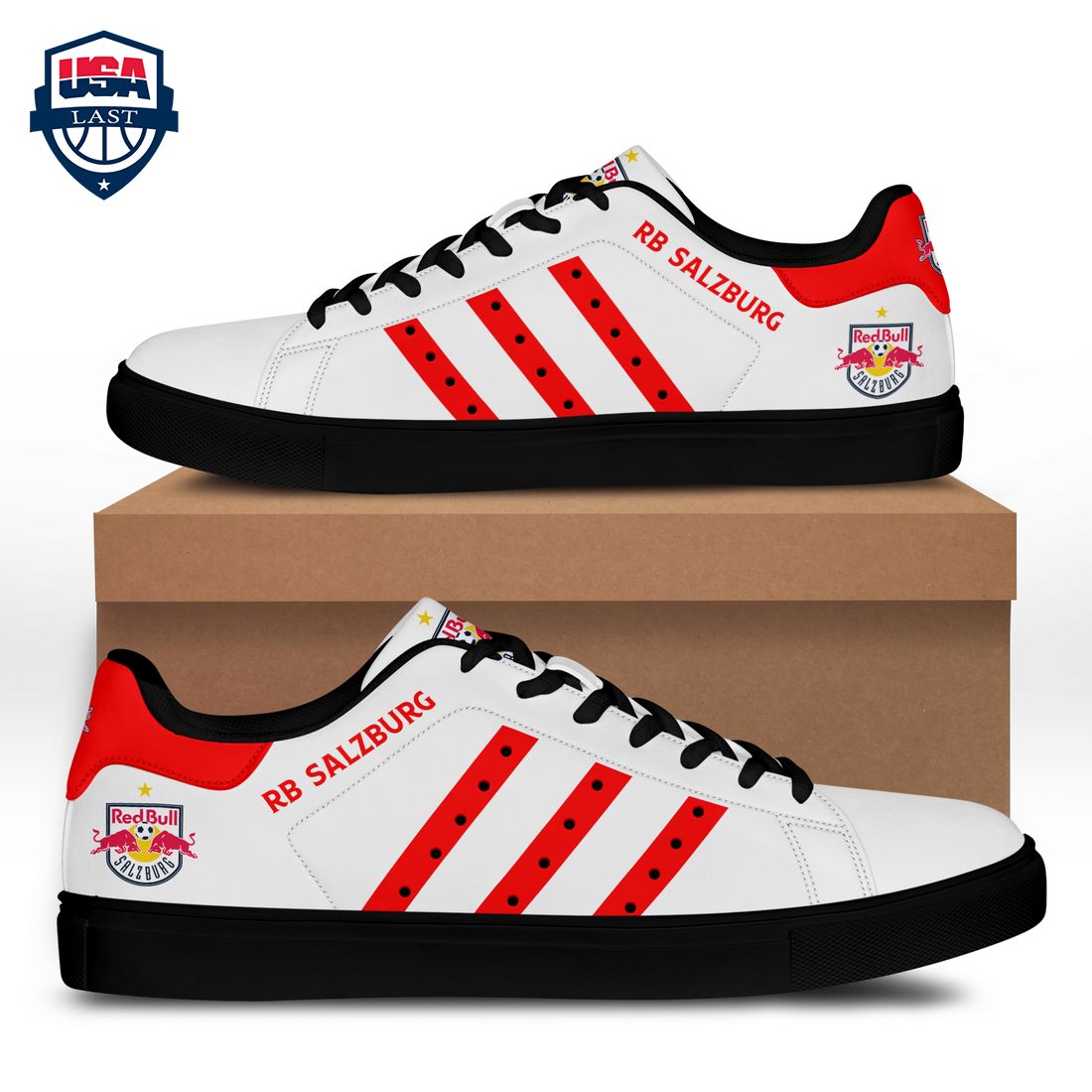 FC Red Bull Salzburg Red Stripes Stan Smith Low Top Shoes