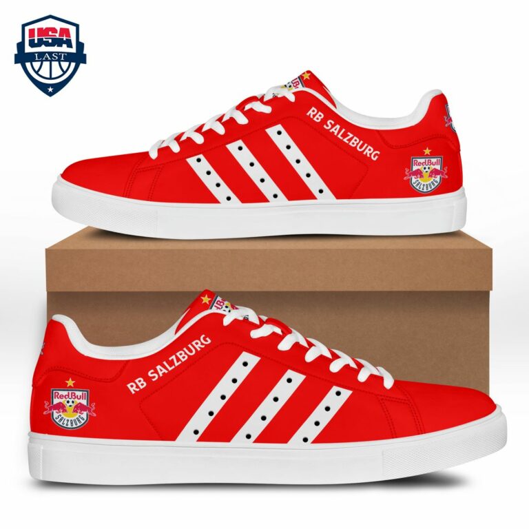 FC Red Bull Salzburg White Stripes Stan Smith Low Top Shoes - Long time