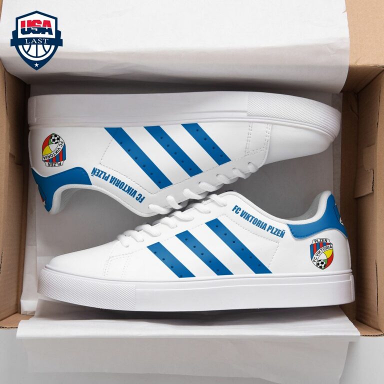 FC Viktoria Plzen Blue Stripes Stan Smith Low Top Shoes - Cool look bro