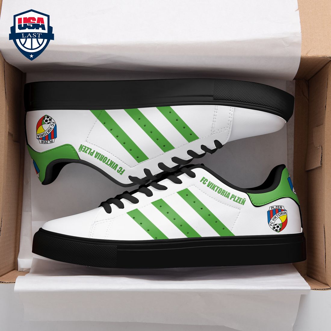 FC Viktoria Plzen Green Stripes Stan Smith Low Top Shoes