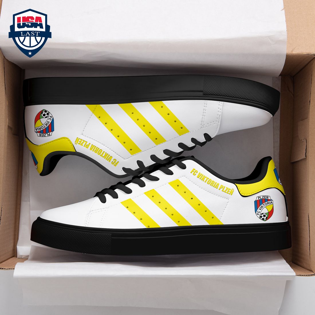 FC Viktoria Plzen Yellow Stripes Stan Smith Low Top Shoes