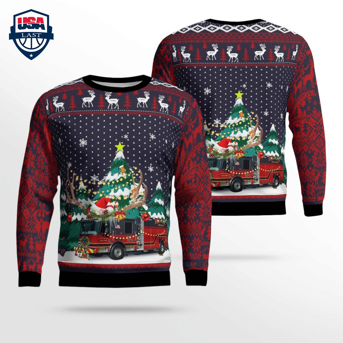 Fern Creek Fire Department 3D Christmas Sweater