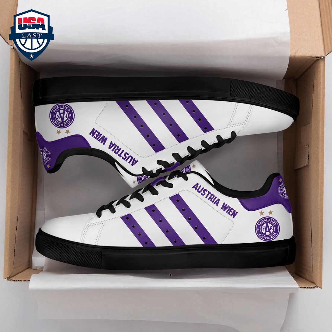 FK Austria Wien Purple Stripes Style 3 Stan Smith Low Top Shoes