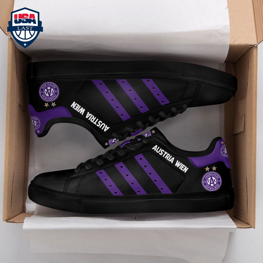 FK Austria Wien Purple Stripes Style 4 Stan Smith Low Top Shoes
