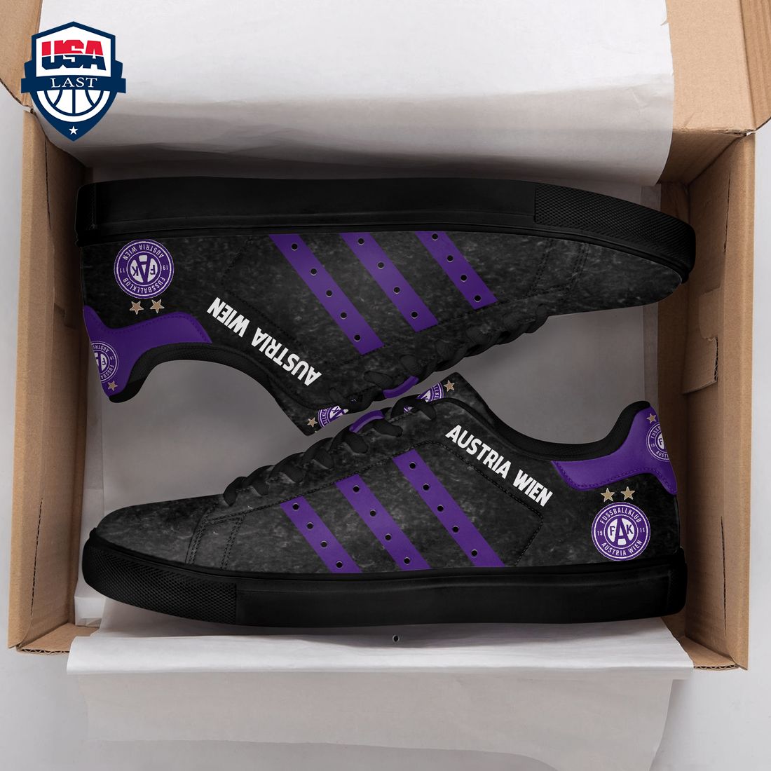 FK Austria Wien Purple Stripes Style 5 Stan Smith Low Top Shoes