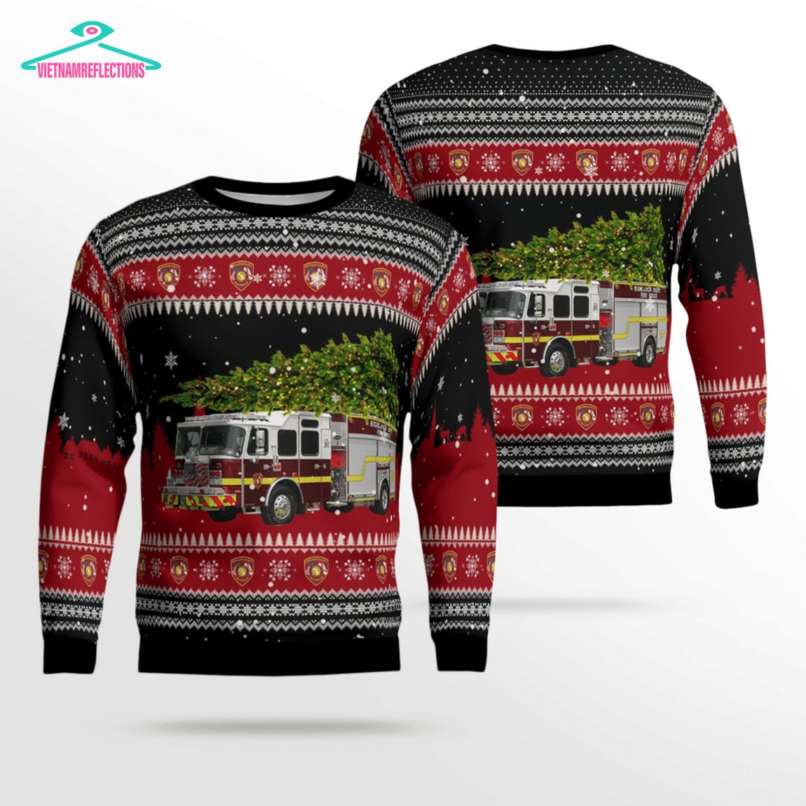 Florida Highlands County Fire Rescue 3D Christmas Sweater