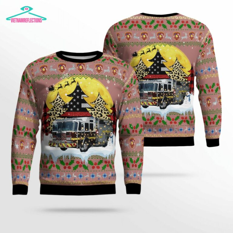 Florida Highlands County Fire Rescue Ver 2 3D Christmas Sweater - Sizzling