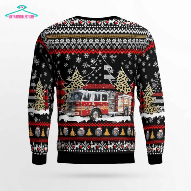 Florida Orange County Fire Rescue Department 3D Christmas Sweater - Sizzling