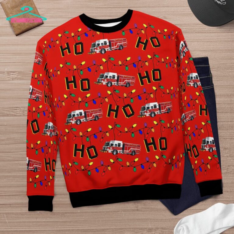 Florida Port Orange Fire & Rescue Ho Ho Ho 3D Christmas Sweater - You look lazy