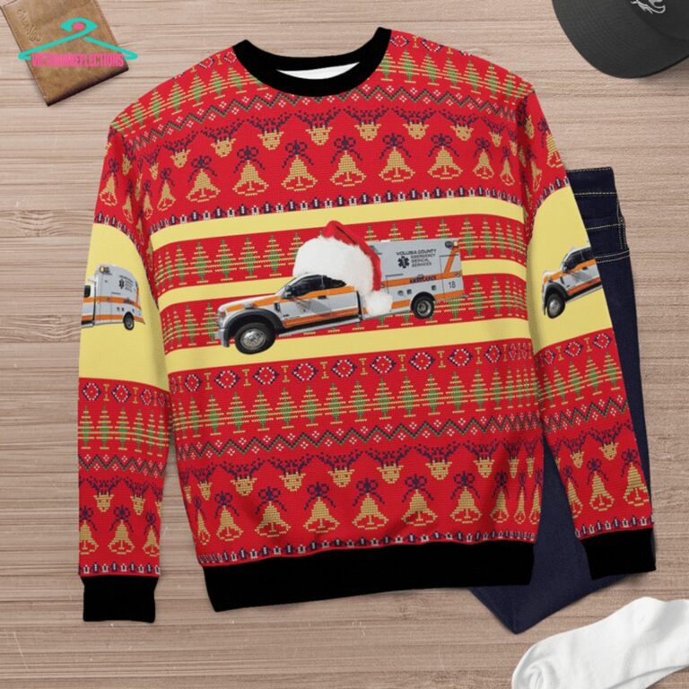 Florida Volusia County EMS 3D Christmas Sweater - Natural and awesome