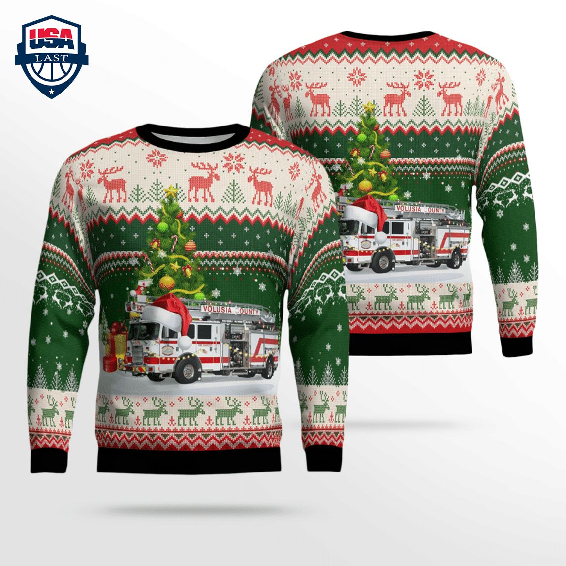 Florida Volusia County Fire Rescue 3D Christmas Sweater