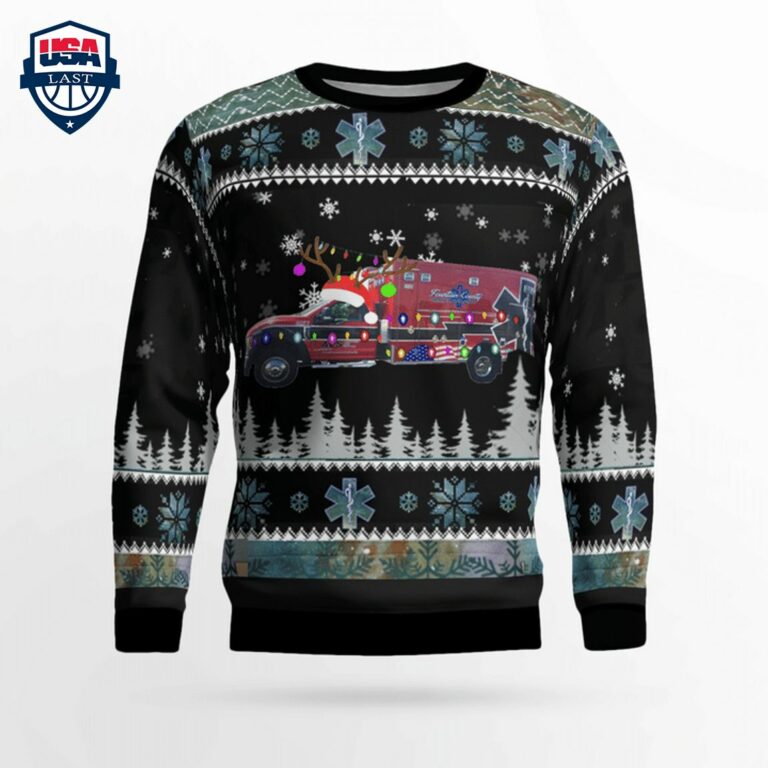 Fountain County EMS 3D Christmas Sweater - Lovely smile