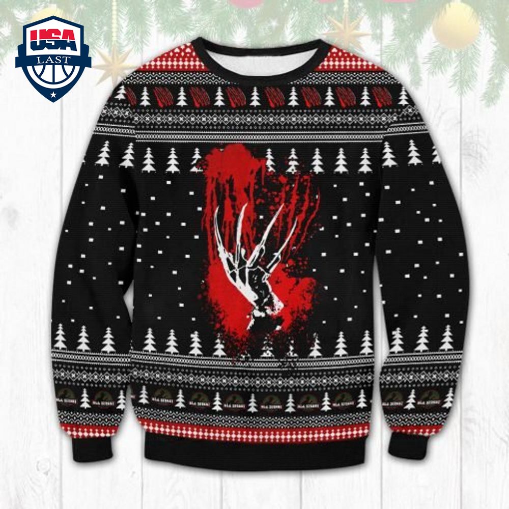 Freddy Krueger Blood Hand Ugly Sweater - Good click