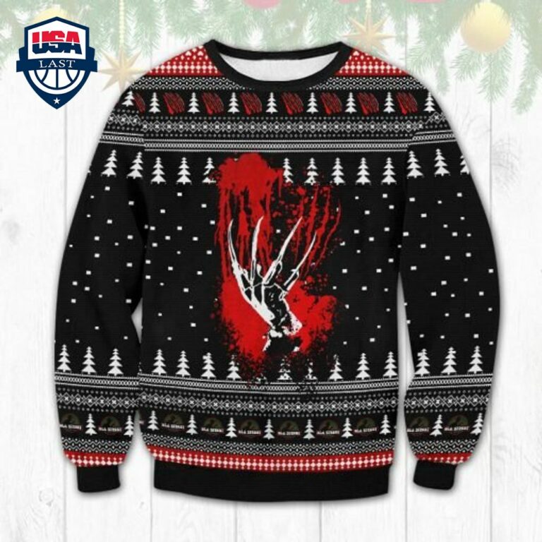 Freddy Krueger Blood Hand Ugly Sweater - She has grown up know
