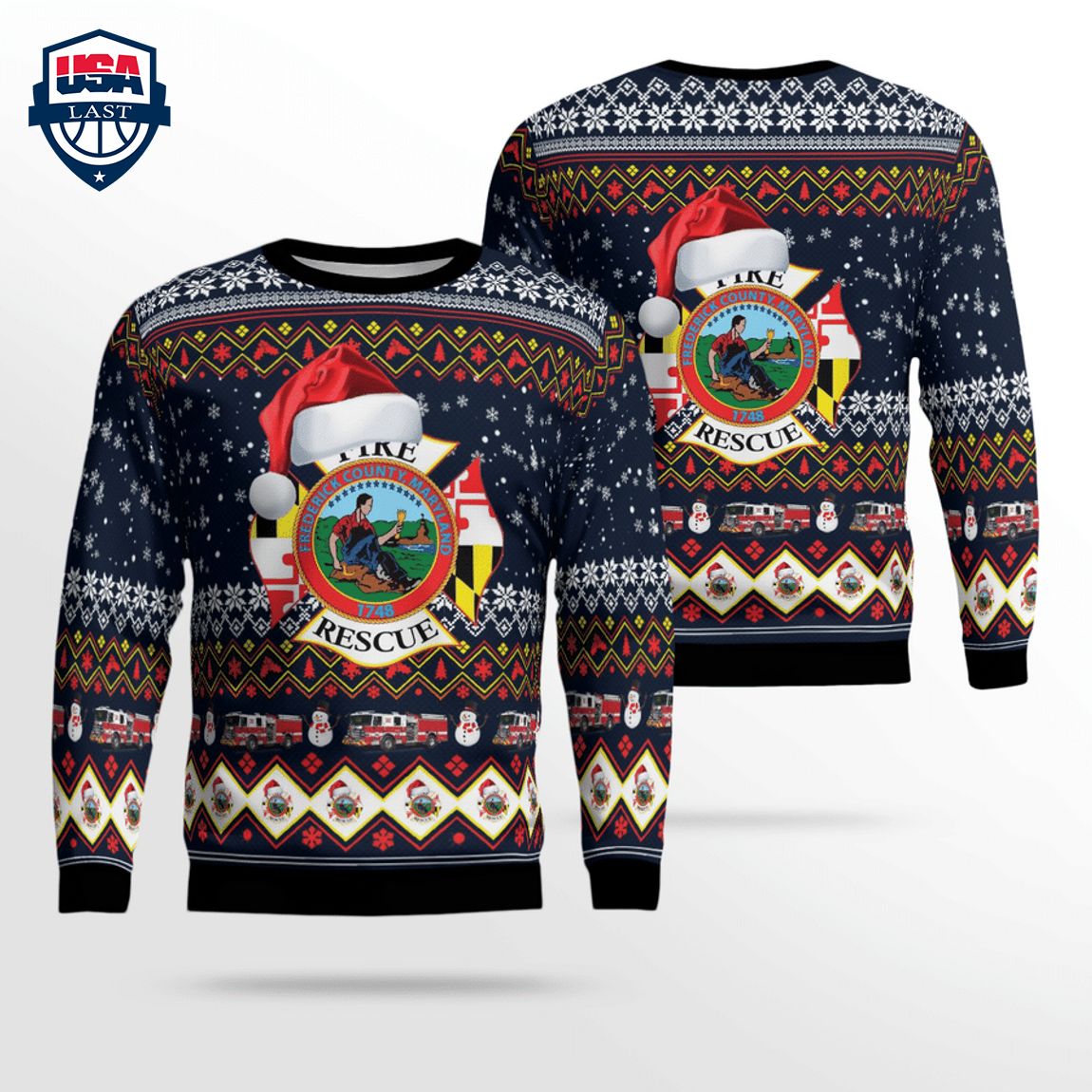 Frederick County Fire And Rescue 3D Christmas Sweater