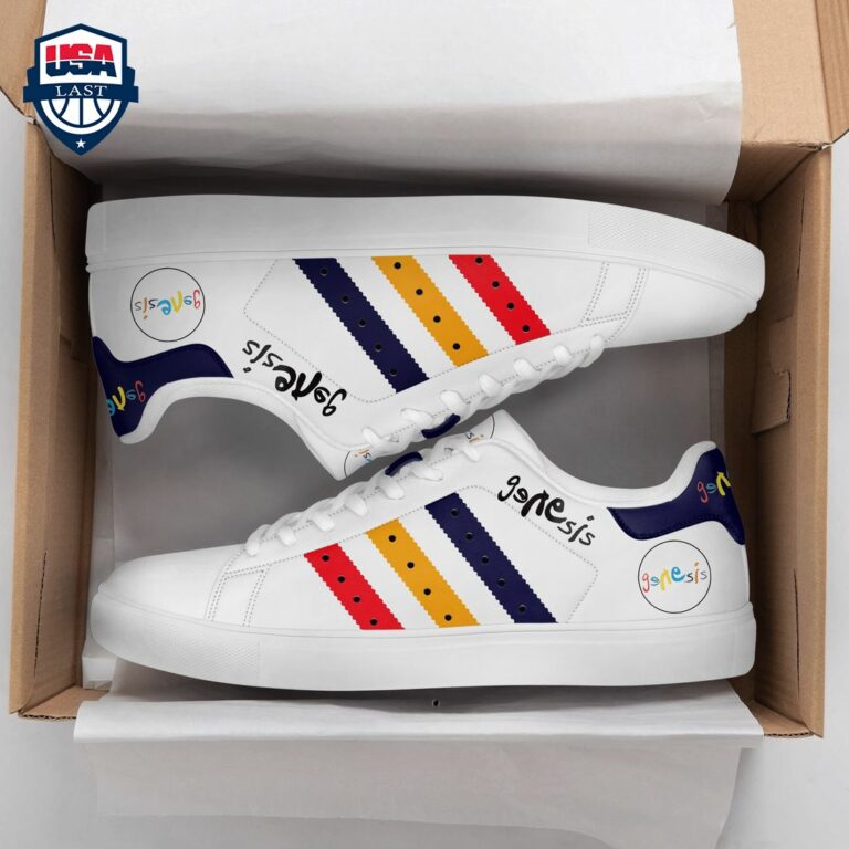 Genesis Navy Yellow Red Stripes Stan Smith Low Top Shoes - Studious look