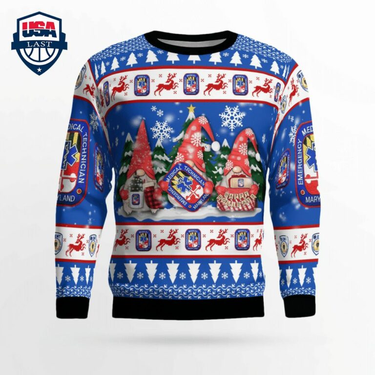 Gnome Maryland EMT 3D Christmas Sweater - Royal Pic of yours