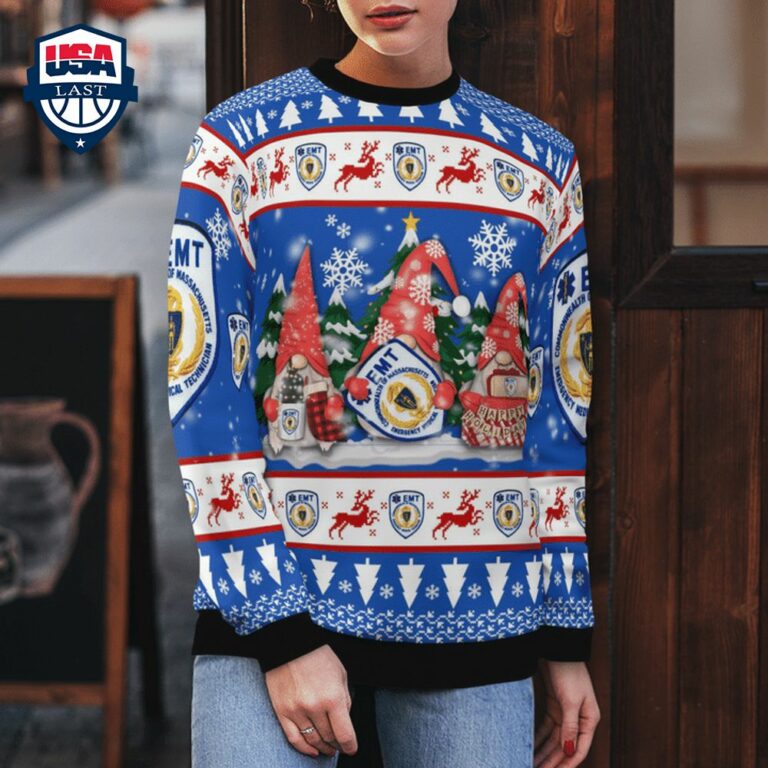 Gnome Massachusetts EMT 3D Christmas Sweater - Pic of the century