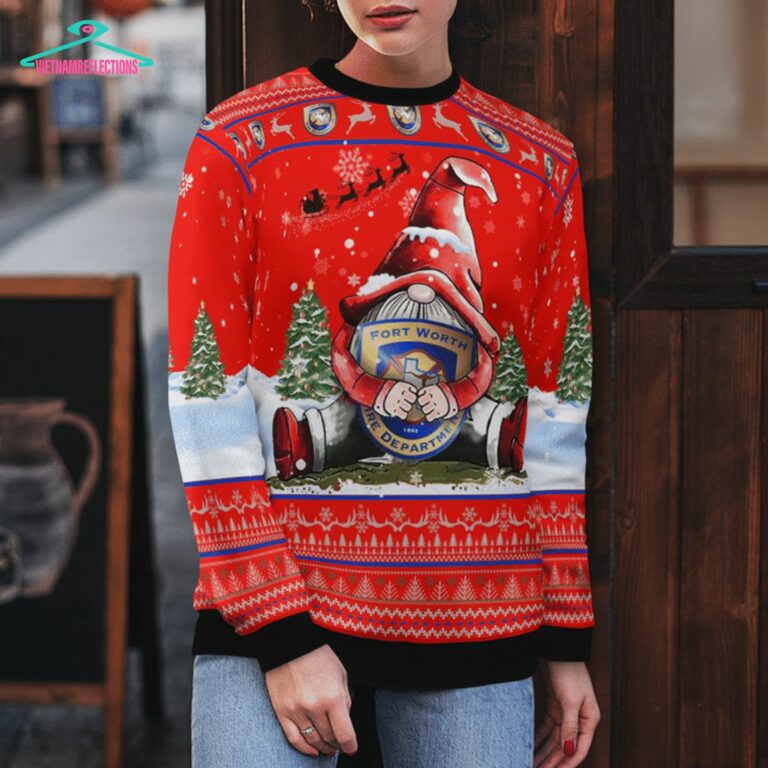 Gnome Texas Fort Worth Fire Department Ver 2 3D Christmas Sweater - Super sober