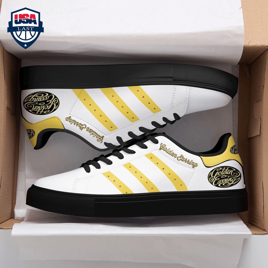 Golden Earring Yellow Stripes Stan Smith Low Top Shoes