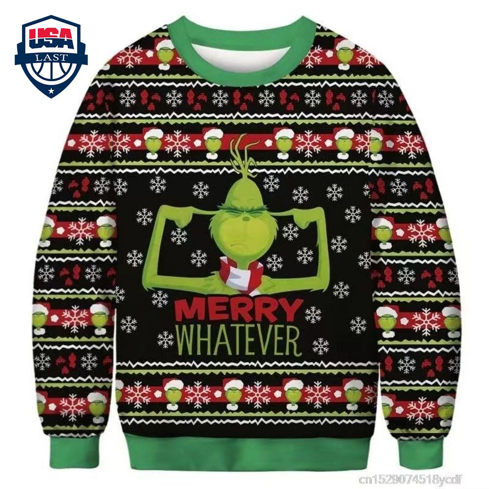 Grinch Merry Whatever Ugly Christmas Sweater - Heroine