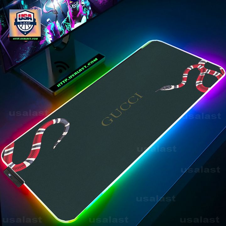 Gucci And Snake Led Mouse Pad - Hundred million dollar smile bro