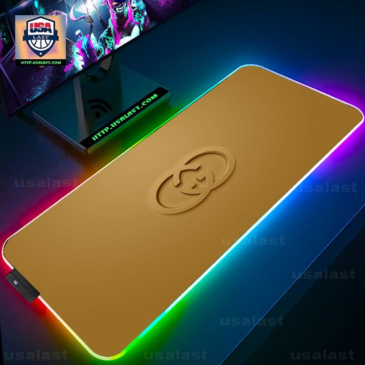 New Gucci Golden Brown Led Mouse Pad