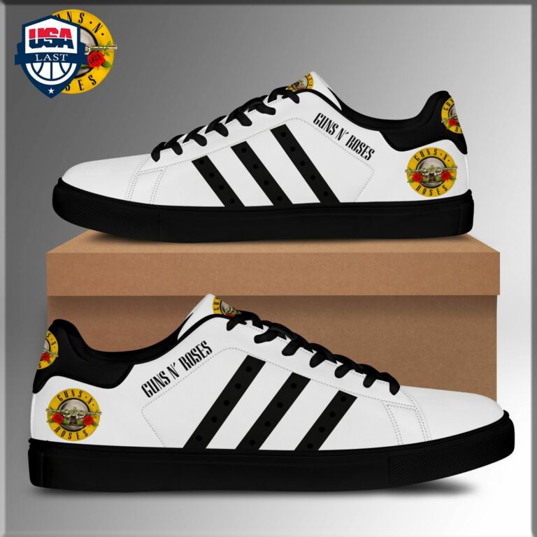 Guns N' Roses Black Stripes Style 1 Stan Smith Low Top Shoes - Awesome Pic guys
