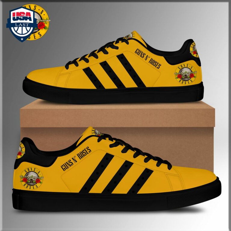 Guns N' Roses Black Stripes Style 2 Stan Smith Low Top Shoes - Super sober