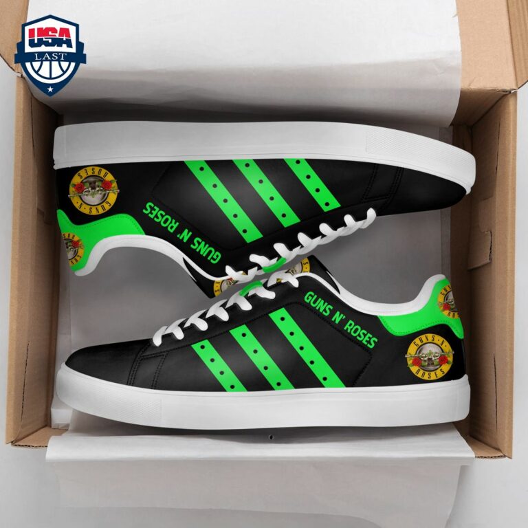 Guns N' Roses Green Stripes Stan Smith Low Top Shoes - Stunning