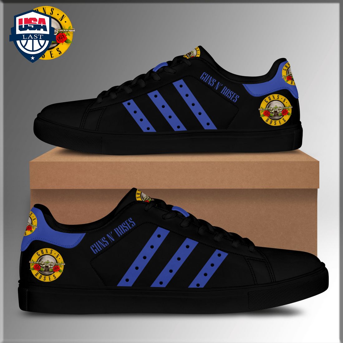 Guns N' Roses Navy Stripes Stan Smith Low Top Shoes - Coolosm