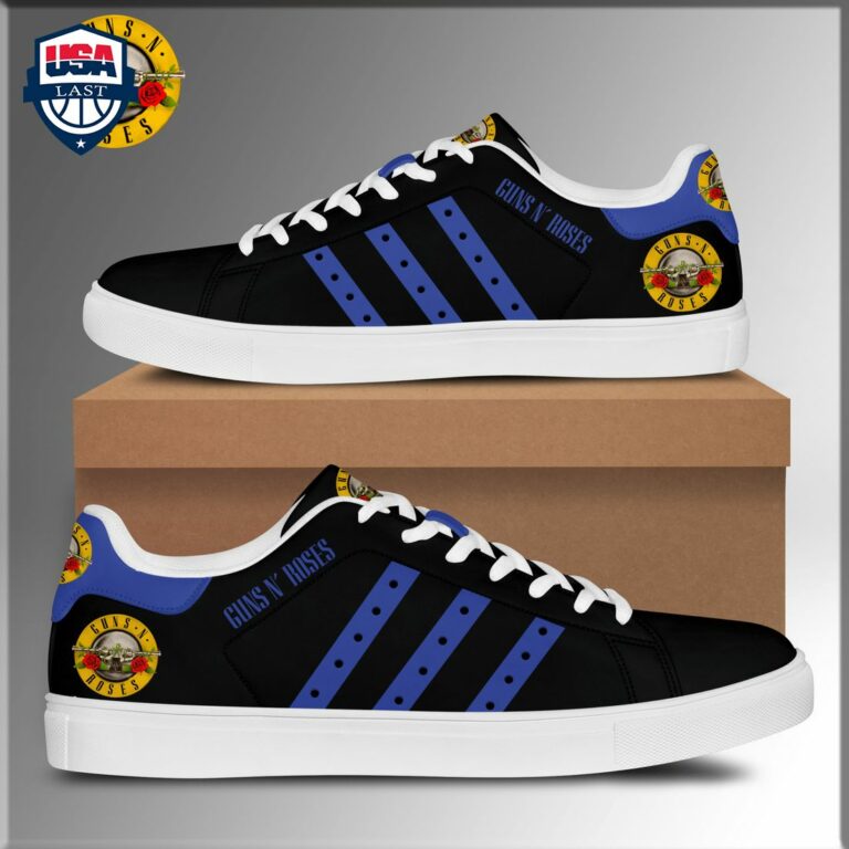 Guns N' Roses Navy Stripes Stan Smith Low Top Shoes - This place looks exotic.