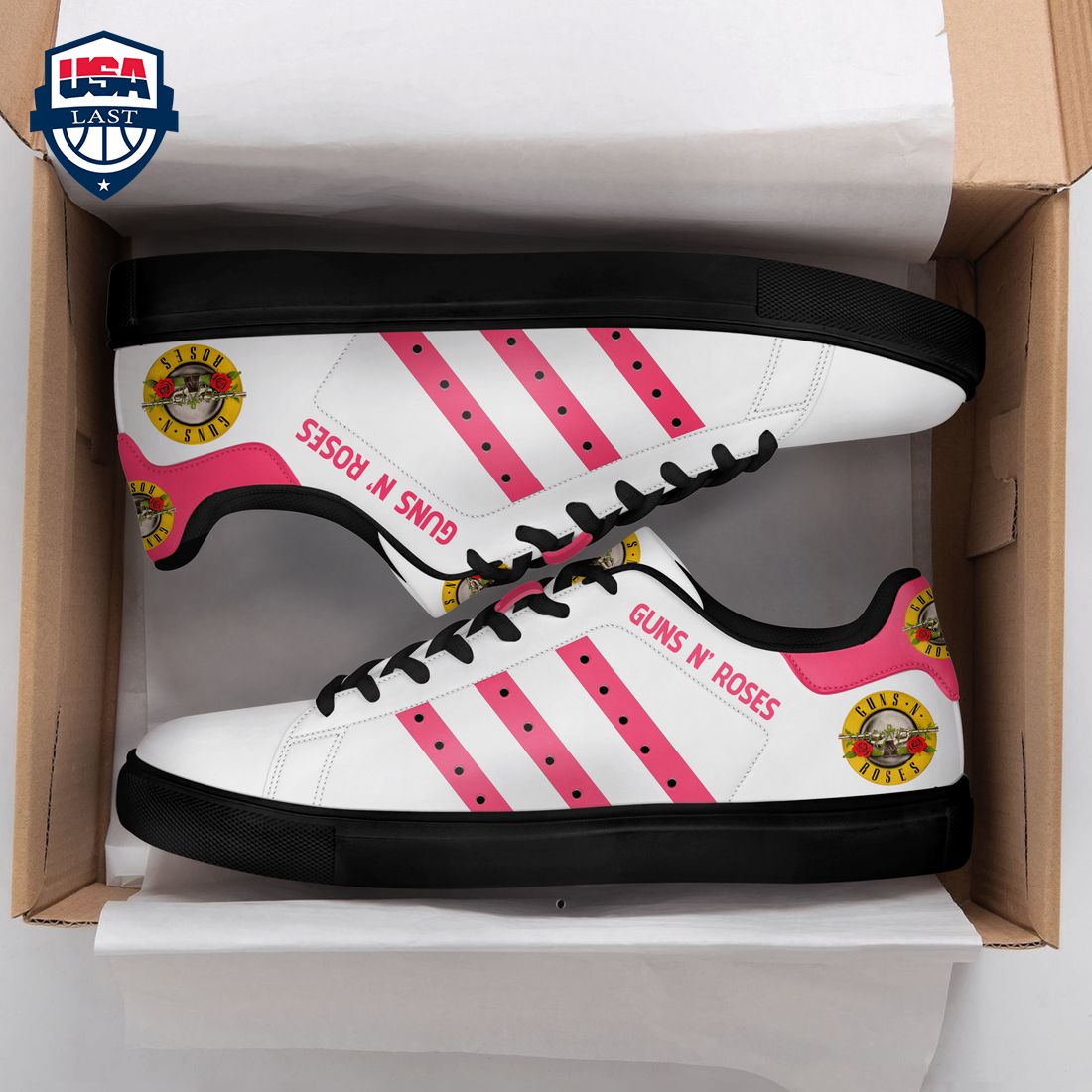 Guns N’ Roses Pink Stripes Style 2 Stan Smith Low Top Shoes