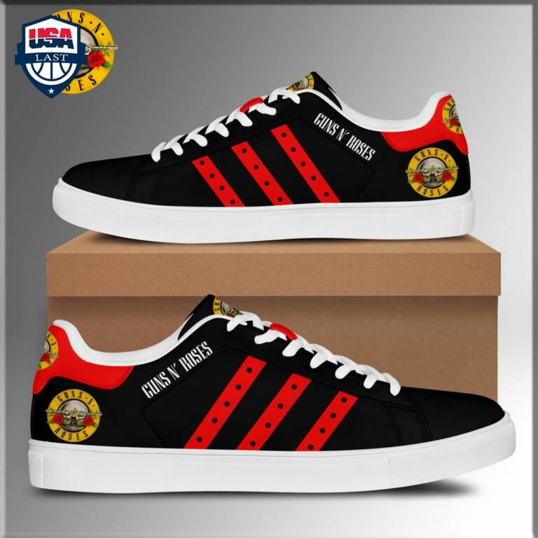 Guns N' Roses Red Stripes Style 1 Stan Smith Low Top Shoes - Damn good