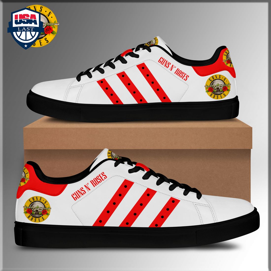 Guns N’ Roses Red Stripes Style 2 Stan Smith Low Top Shoes