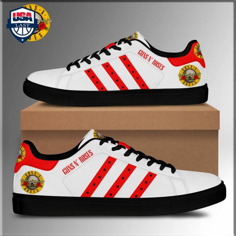 Guns N' Roses Red Stripes Style 2 Stan Smith Low Top Shoes - Nice photo dude