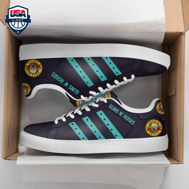 Guns N' Roses Turquoise Stripes Stan Smith Low Top Shoes - Mesmerising